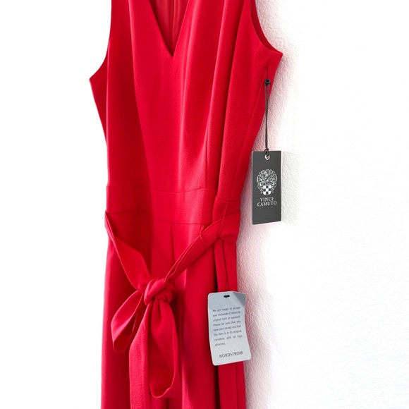 Vince Camuto NWT Red Jumpsuit w/ Belt - Picture 3 of 7